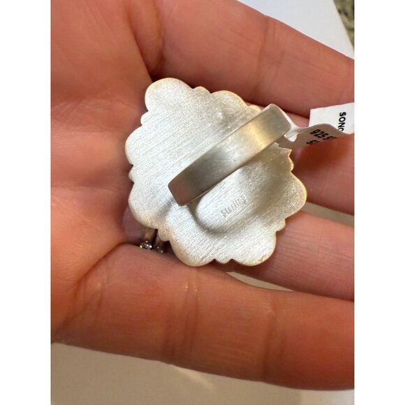 Sonoran Mountain Turquoise Southwestern Cluster Sterling Silver Statement Ring - Picture 3 of 12